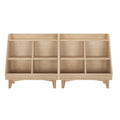 Light wood cubby storage unit with 12 open compartments — modular bookshelf and organizer for books, toys, and home decor