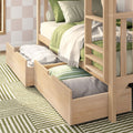 Scandinavian Twin Over Twin Bunk Bed With Storage Drawers