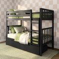 Scandinavian Twin Over Twin Bunk Bed With Storage Drawers