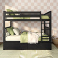 Scandinavian Twin Over Twin Bunk Bed With Storage Drawers