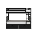 Scandinavian Twin Over Twin Bunk Bed With Storage Drawers