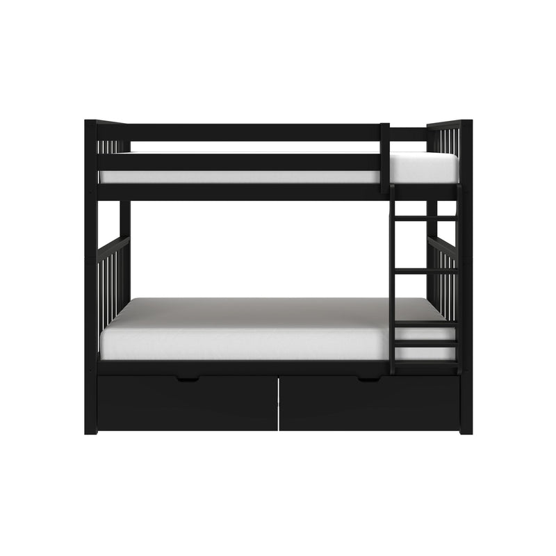 Scandinavian Twin Over Twin Bunk Bed With Storage Drawers