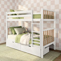 Scandinavian Twin Over Twin Bunk Bed With Storage Drawers