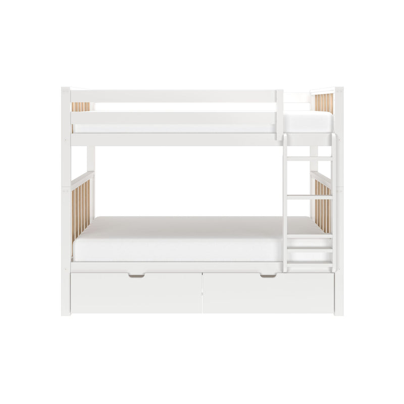 Scandinavian Twin Over Twin Bunk Bed With Storage Drawers