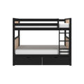 Scandinavian Twin Over Twin Bunk Bed With Storage Drawers