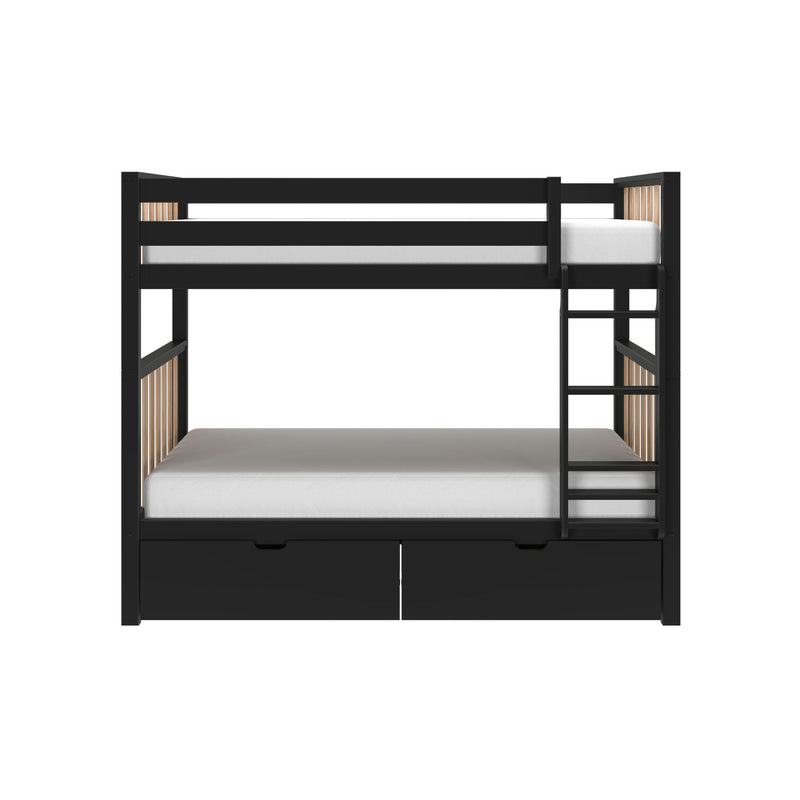 Scandinavian Twin Over Twin Bunk Bed With Storage Drawers