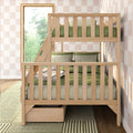 Scandinavian Twin Over Full Bunk Bed With Storage Drawers