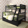 Scandinavian Twin Over Full Bunk Bed With Storage Drawers