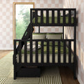 Scandinavian Twin Over Full Bunk Bed With Storage Drawers