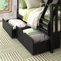 Scandinavian Twin Over Full Bunk Bed With Storage Drawers