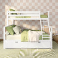 Scandinavian Twin Over Full Bunk Bed With Storage Drawers