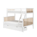 Scandinavian Twin Over Full Bunk Bed With Storage Drawers