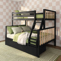 Scandinavian Twin Over Full Bunk Bed With Storage Drawers