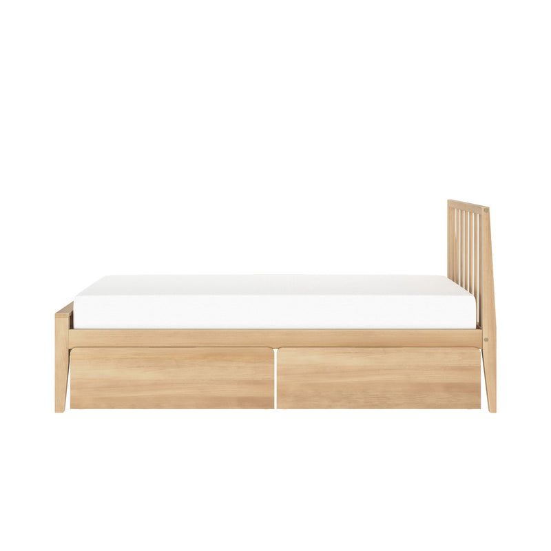Scandinavian Twin Bed with Underbed Storage Drawers