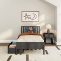 Scandinavian Twin Bed with Underbed Storage Drawers
