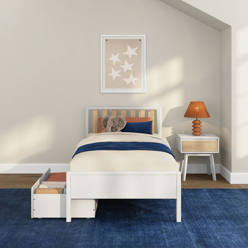Scandinavian Twin Bed with Underbed Storage Drawers