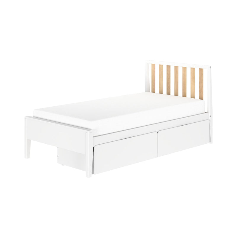 Scandinavian Twin Bed with Underbed Storage Drawers