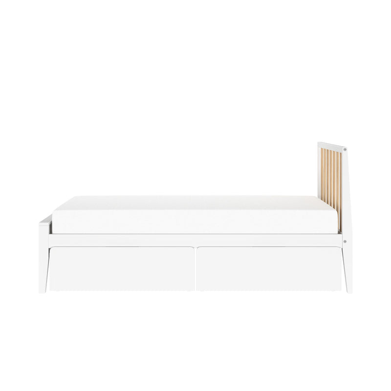 Scandinavian Twin Bed with Underbed Storage Drawers