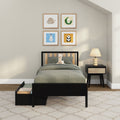 Scandinavian Twin Bed with Underbed Storage Drawers
