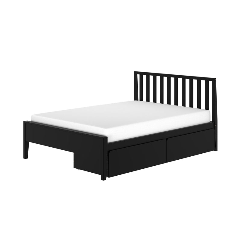 Scandinavian Full Bed with Underbed Storage Drawers