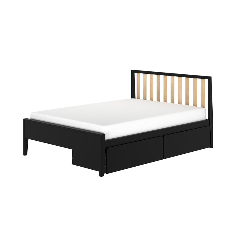Scandinavian Full Bed with Underbed Storage Drawers