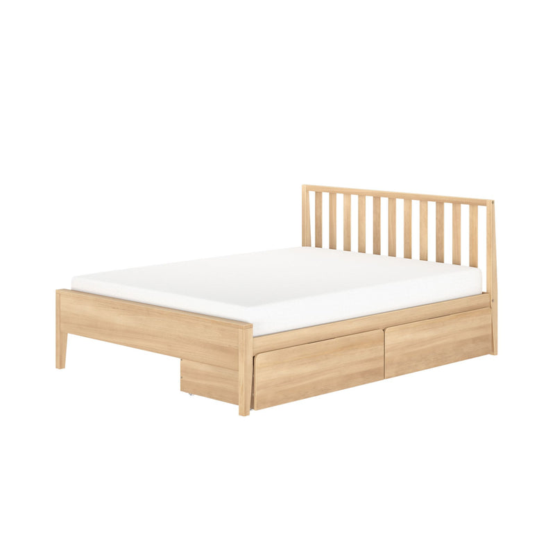Scandinavian Queen Bed with Underbed Storage Drawers