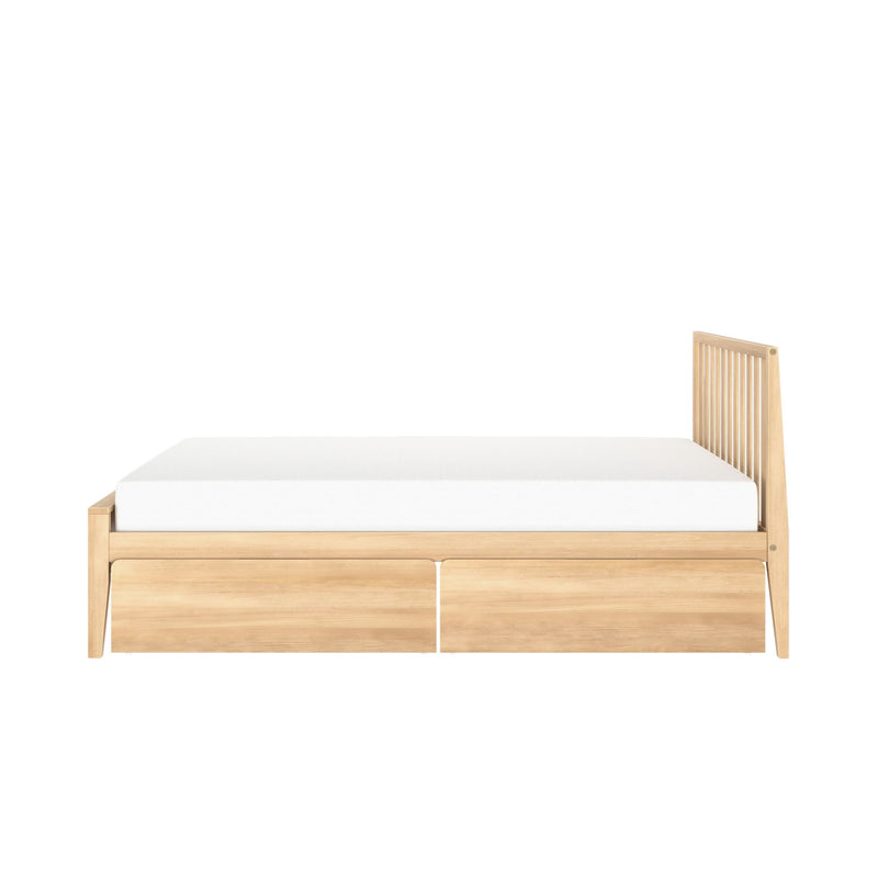 Scandinavian Queen Bed with Underbed Storage Drawers