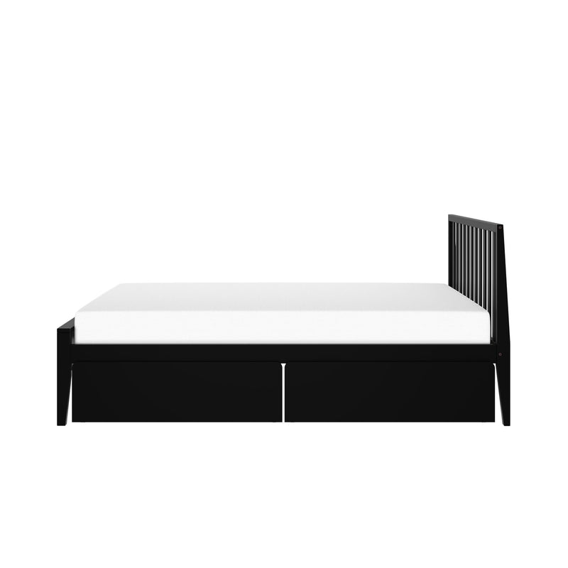 Scandinavian Queen Bed with Underbed Storage Drawers