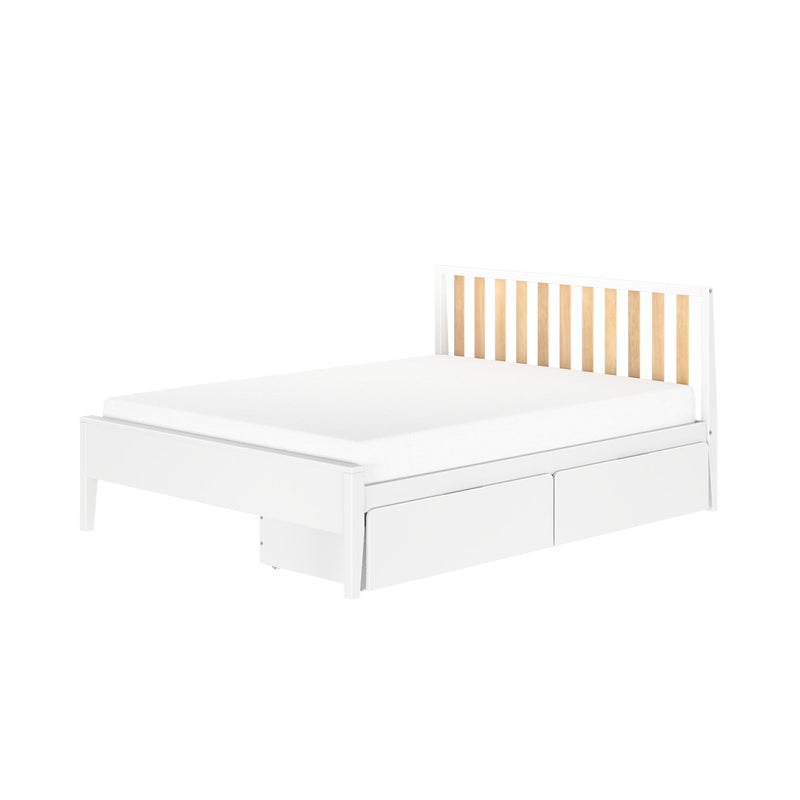 Scandinavian Queen Bed with Underbed Storage Drawers
