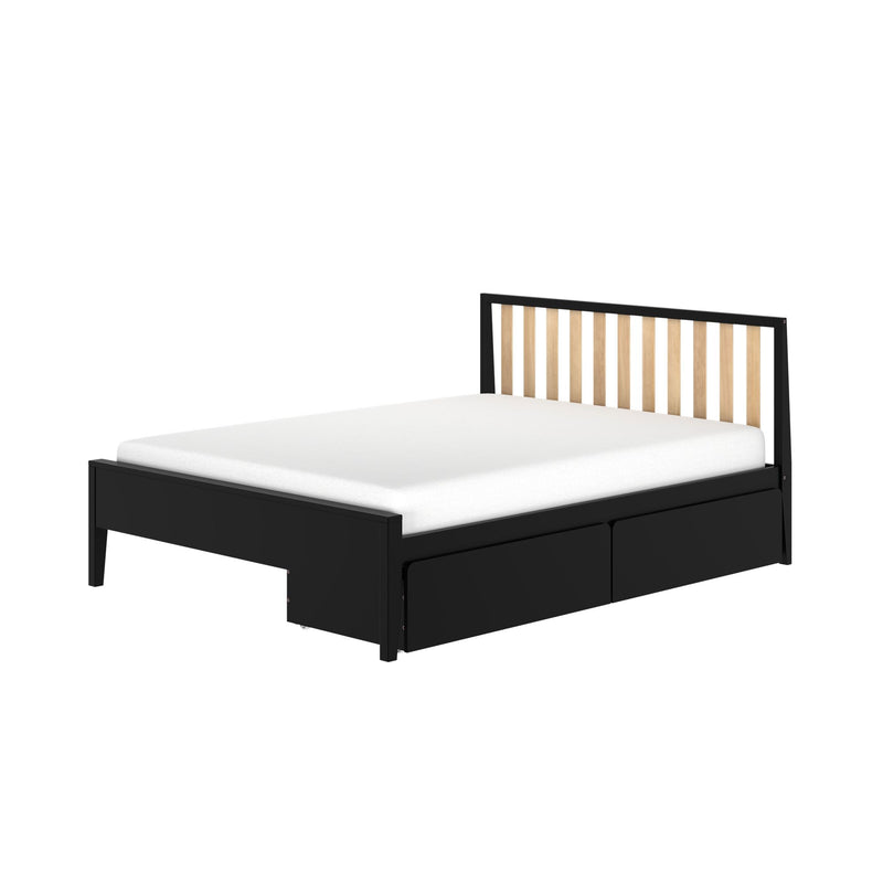Scandinavian Queen Bed with Underbed Storage Drawers