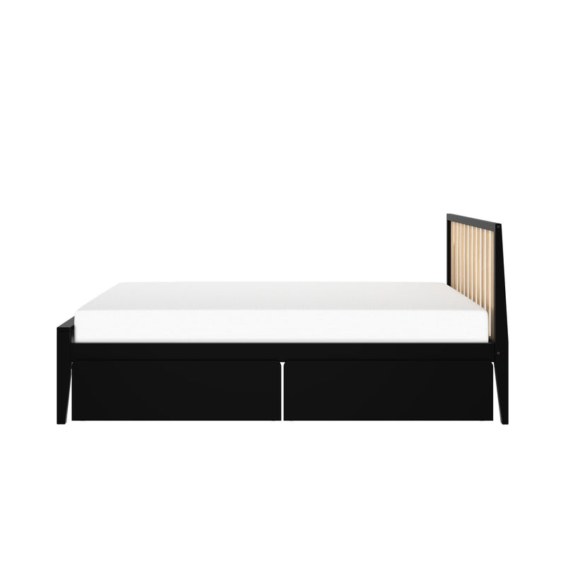 Scandinavian Queen Bed with Underbed Storage Drawers